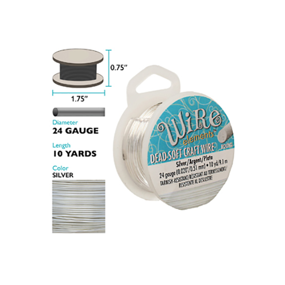 Beadsmith Silver Wire 24 gauge